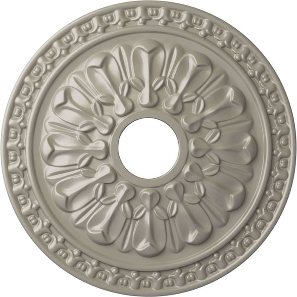 Ekena Millwork Warsaw Ceiling Medallion (Fits Canopies up to 3 1/2"), 18"OD x 3 1/2"ID x 1 3/8"P, Pearl White CM18WAPWS - main